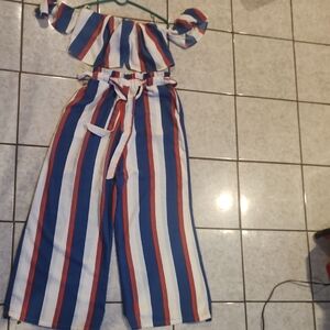 Striped Off-Shoulder Jumpsuit